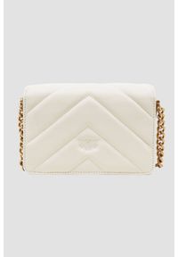 Pinko - PINKO Beżowa kopertówka Love Click Mini. Kolor: beżowy. Materiał: skórzane. Styl: wizytowy, casual, elegancki #4