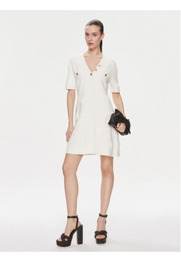 TwinSet - TWINSET Sukienka dzianinowa 241TP3095 Écru Regular Fit. Materiał: wiskoza