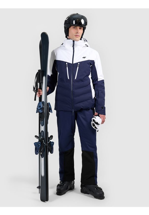 4f - 4F Kurtka narciarska membrana Dermizax 20000 z wypełnieniem Primaloft Black męska - granatowa S. Kolor: niebieski. Materiał: materiał, mesh. Sezon: zima