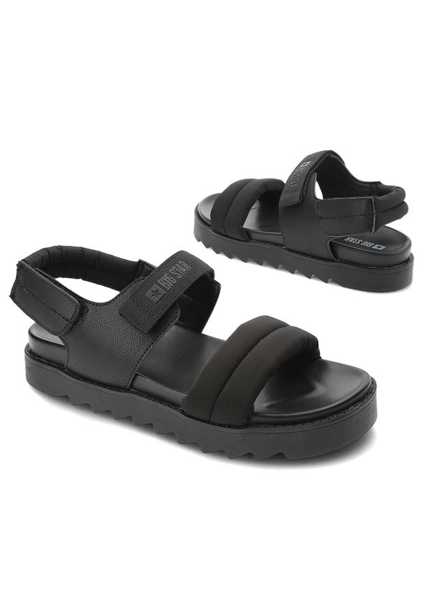 Big-Star - Czarne Sandały Big Star Sportowe Obuwie Damskie. Okazja: na co dzień. Zapięcie: pasek. Kolor: czarny. Sezon: lato. Styl: sportowy