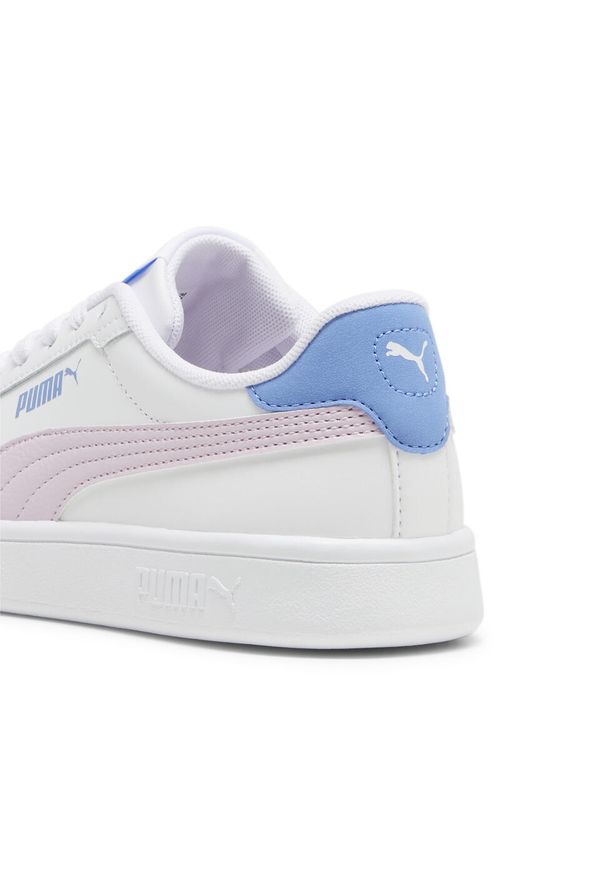 Puma - Młodzieżowe skórzane sneakersy Smash 3.0 PUMA. Kolor: biały, niebieski, fioletowy, wielokolorowy. Materiał: skóra. Sport: turystyka piesza