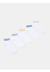 Sinsay - Skarpetki zdobione paskami 5 pack - wielobarwny. Wzór: aplikacja