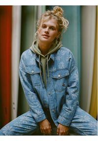 Roxy Kurtka jeansowa Salty Horizon ERJJK03700 Niebieski Regular Fit. Kolor: niebieski. Materiał: bawełna #8