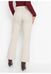 Spodnie twillowe z poliestru z recyklingu bonprix beżowy. Kolor: beżowy. Materiał: poliester #3