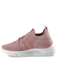 Różowe Sneakersy Damskie Artiker Modne Półbuty. Okazja: na co dzień. Kolor: różowy. Materiał: jeans, materiał. Szerokość cholewki: normalna #7