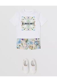BURBERRY CHILDREN - Biała koszulka z kolorowym nadrukiem 12-24 miesiące. Okazja: na co dzień. Kolor: biały. Materiał: bawełna. Wzór: kolorowy, nadruk. Styl: casual #4