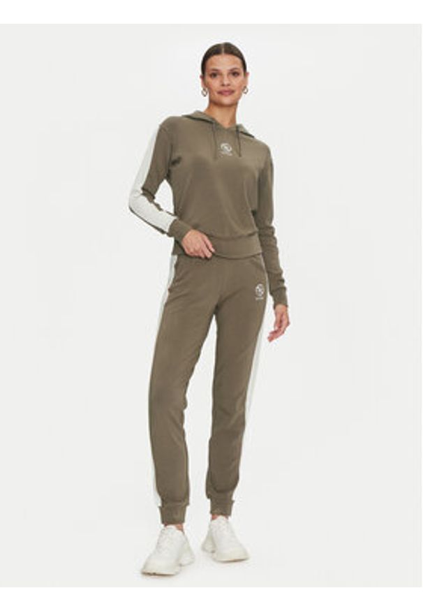 Guess Spodnie dresowe Elea V4YB02 KCDN0 Brązowy Regular Fit. Kolor: brązowy. Materiał: wiskoza