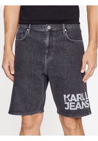 Karl Lagerfeld Jeans Szorty jeansowe 235D1115 Szary Relaxed Fit. Kolor: szary. Materiał: bawełna