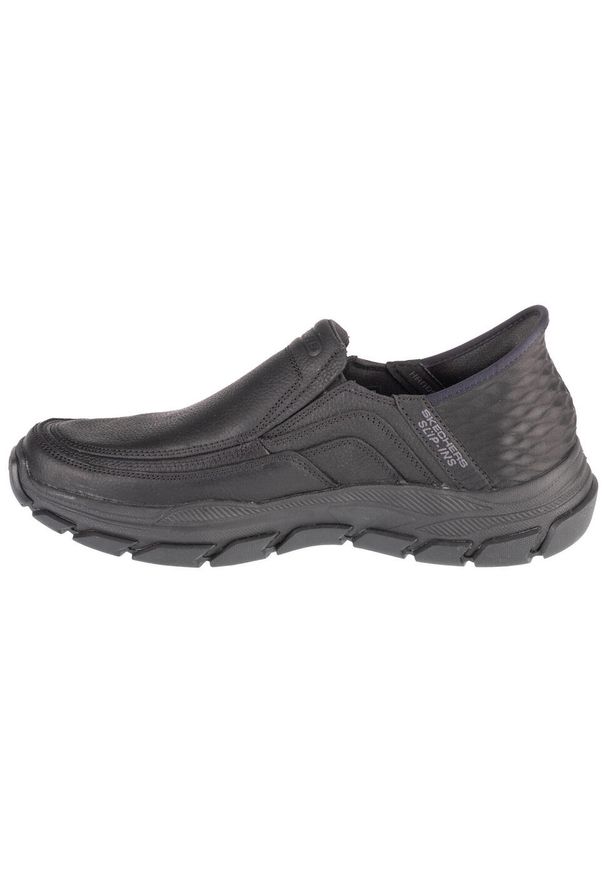 skechers - Buty sportowe Sneakersy męskie, Slip-Ins Respected - Elgin. Kolor: czarny. Sport: turystyka piesza