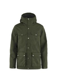 Fjällräven - Kurtka męska Fjallraven Greenland Winter Jacket. Kolor: czarny, zielony, wielokolorowy. Sport: turystyka piesza