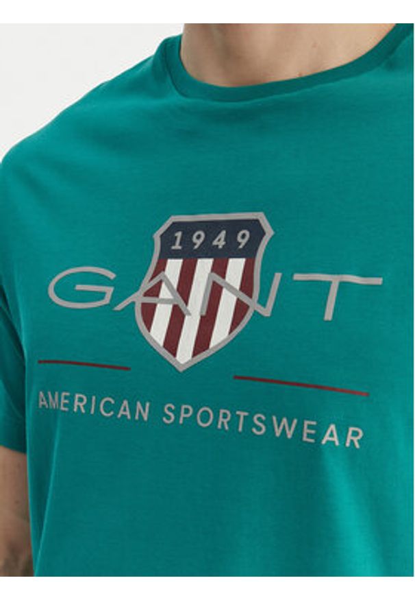 GANT - Gant T-Shirt Archive Shield 2003199 Zielony. Kolor: zielony. Materiał: bawełna