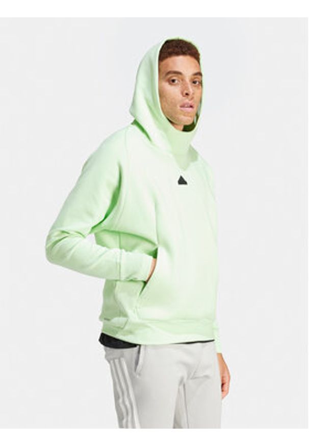 Adidas - adidas Bluza Z.N.E. Premium IR5212 Zielony Loose Fit. Kolor: zielony. Materiał: syntetyk, bawełna