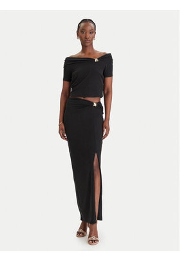 Guess Spódnica maxi W6GD15 K2936 Czarny Slim Fit. Kolor: czarny