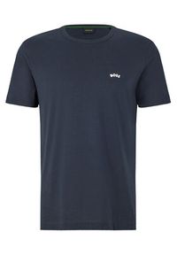 BOSS - Boss T-Shirt Tee Curved 50469045 Granatowy Regular Fit. Kolor: niebieski. Materiał: bawełna #4