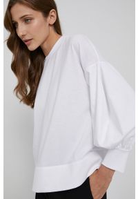 Victoria Victoria Beckham - Bluzka bawełniana. Kolor: biały. Materiał: bawełna #2