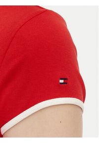TOMMY HILFIGER - Tommy Hilfiger T-Shirt WW0WW49245 Czerwony Slim Fit. Kolor: czerwony. Materiał: bawełna #5