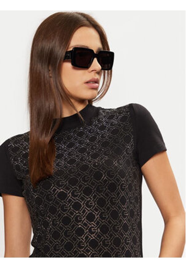 Guess T-Shirt W5RI15 J1314 Czarny Regular Fit. Kolor: czarny. Materiał: bawełna