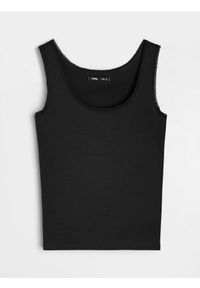Sinsay - Bawełniany top - czarny. Kolor: czarny. Materiał: bawełna