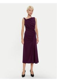 Imperial Sukienka koktajlowa AFATIKP Fioletowy Slim Fit. Kolor: fioletowy. Materiał: satyna, syntetyk. Styl: wizytowy
