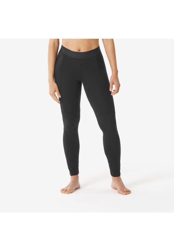 SIMOND - Legginsy trekkingowe damskie Simond MT500 merino. Kolor: czarny. Materiał: poliamid, elastan, materiał, wełna. Sezon: lato, zima. Sport: turystyka piesza