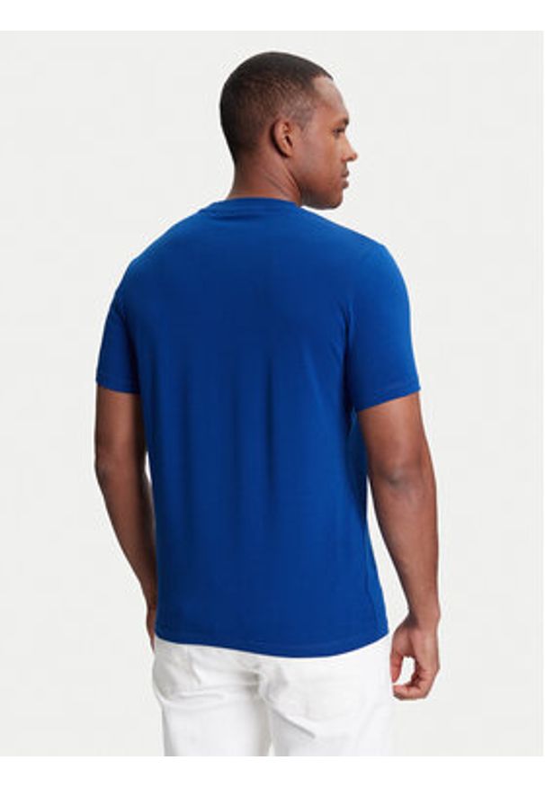 Karl Lagerfeld - KARL LAGERFELD T-Shirt 755087 553235 Niebieski Regular Fit. Typ kołnierza: dekolt w karo. Kolor: niebieski. Materiał: bawełna