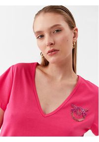 Pinko T-Shirt 100372 A0MA Różowy Regular Fit. Kolor: różowy. Materiał: bawełna