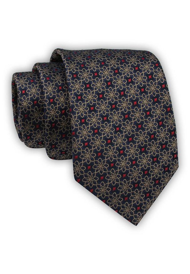 Krawat Alties (7 cm) - Drobny Wzór Geometryczny. Kolor: wielokolorowy. Materiał: tkanina. Wzór: geometria. Styl: wizytowy, elegancki