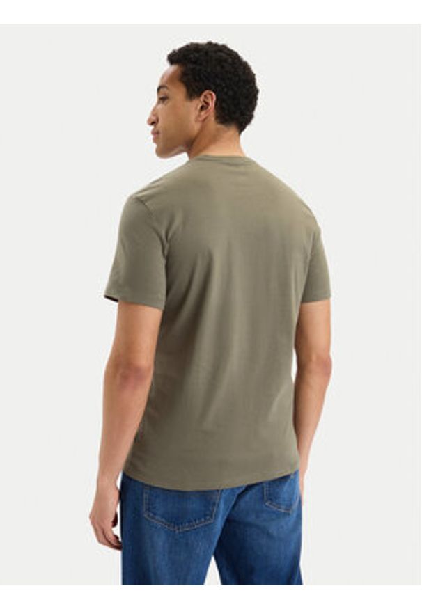Calvin Klein Jeans T-Shirt SS 30s EU LV04RG800G Zielony ciemny Regular Fit. Kolor: zielony. Materiał: bawełna