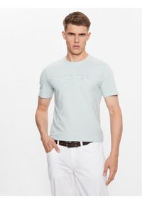 Guess T-Shirt M3YI26 J1314 Niebieski Slim Fit. Kolor: niebieski. Materiał: bawełna