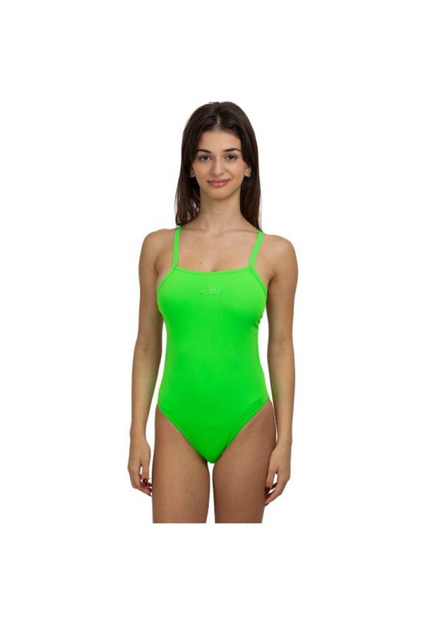 TURBO - Strój Kąpielowy Turbo Energy Comfort – Ciemnozielony, Rozmiar 28. Kolor: zielony. Wzór: nadruk