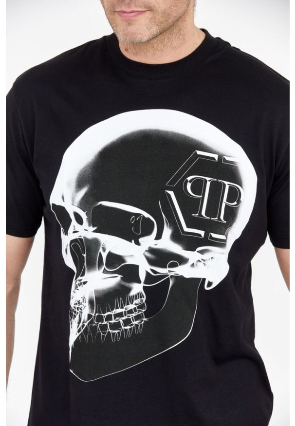 Philipp Plein - PHILIPP PLEIN Czarny t-shirt męski x-ray skull, Rozmiar M. Kolor: czarny