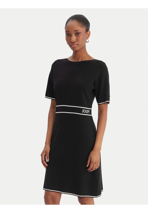 JOOP! Sukienka dzianinowa Kirla 10018002 Czarny Regular Fit. Kolor: czarny. Materiał: wiskoza