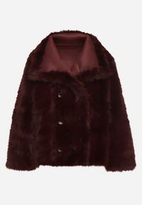 Born2be - Bordowa Kurtka Dwustronna w Stylu Biker z Futerkiem Aflita. Okazja: na spacer, na co dzień. Kolor: czerwony. Materiał: futro. Długość: krótkie. Styl: elegancki, casual #7