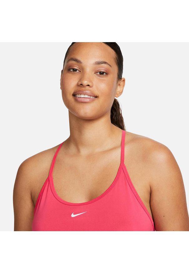 Koszulka Sportowa Damska na Ramiączkach Tank Top Nike Dri-fit One Elastika. Kolor: różowy. Długość rękawa: na ramiączkach. Styl: sportowy