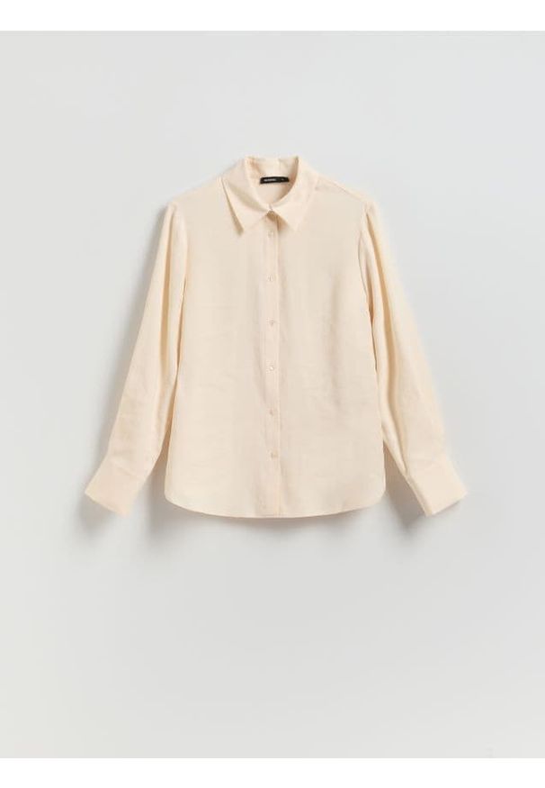 Reserved - Koszula z modalem - złamana biel. Materiał: tkanina