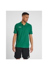 Koszulka tenisowa polo męska Hummel Go Cotton Polo. Typ kołnierza: polo. Kolor: zielony. Sport: tenis #1