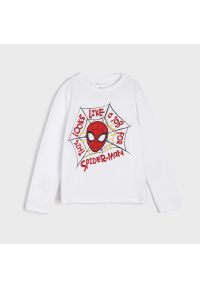 Sinsay - Koszulka Spiderman - Biały. Kolor: biały. Wzór: motyw z bajki #1