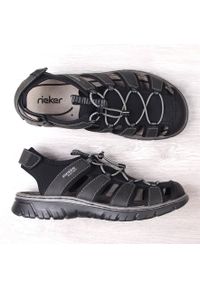 Sandały komfortowe męskie zabudowane czarne Rieker 26770-00. Kolor: czarny #2