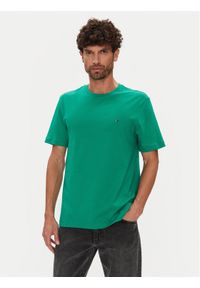 TOMMY HILFIGER - Tommy Hilfiger T-Shirt Ess Seasonal MW0MW39995 Zielony Regular Fit. Kolor: zielony. Materiał: bawełna