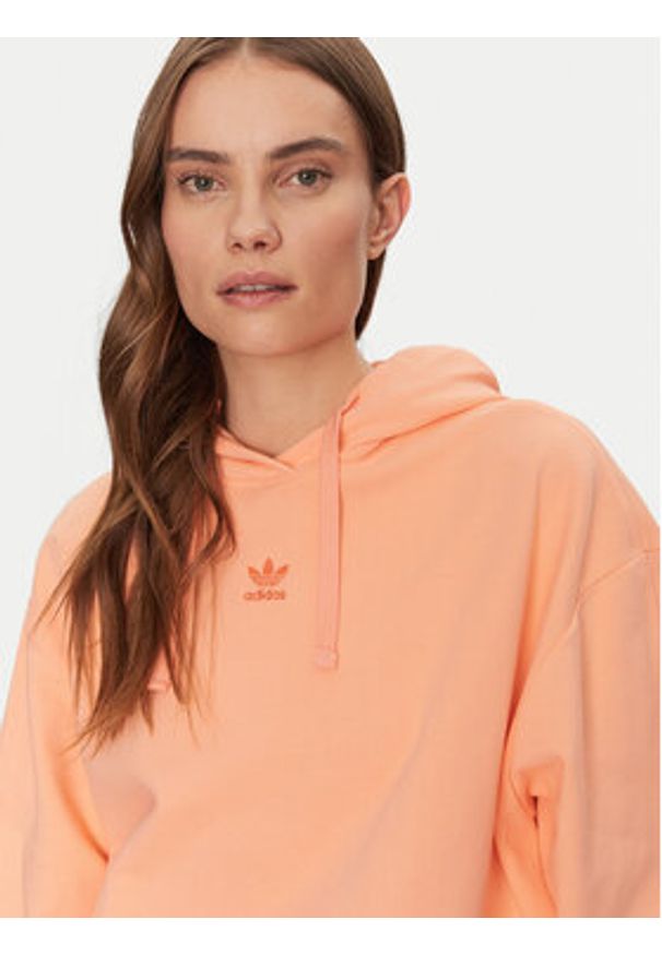 Adidas - adidas Bluza Essentials JJ3499 Różowy Oversize. Kolor: różowy. Materiał: bawełna