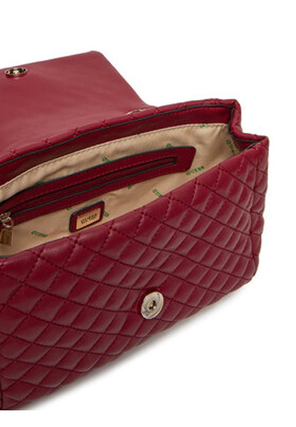 Guess Torebka HWEQG9 54121 Bordowy. Kolor: czerwony. Materiał: skórzane