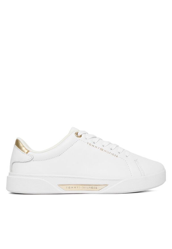 TOMMY HILFIGER - Tommy Hilfiger Sneakersy Essential Chic Court Sneaker FW0FW09019 Biały. Kolor: biały. Materiał: skóra