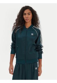 Adidas - adidas Bluza SST adicolor Satin JZ6732 Zielony Regular Fit. Kolor: zielony. Materiał: syntetyk #1