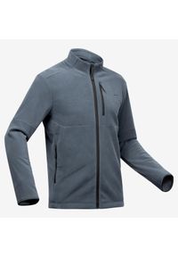 quechua - Polar turystyczny męski Quechua MH500 zamek. Kolor: szary. Materiał: materiał, poliester
