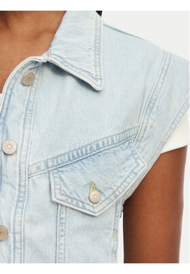 BOSS Kamizelka C Vest 1.0 50561036 Niebieski jasny Boxy Fit. Kolor: niebieski. Materiał: bawełna