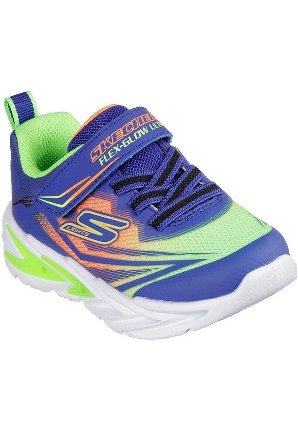 skechers - Adidasy Skechers S Lights-flex-glow, Dzieci. Okazja: na co dzień. Kolor: niebieski. Materiał: materiał