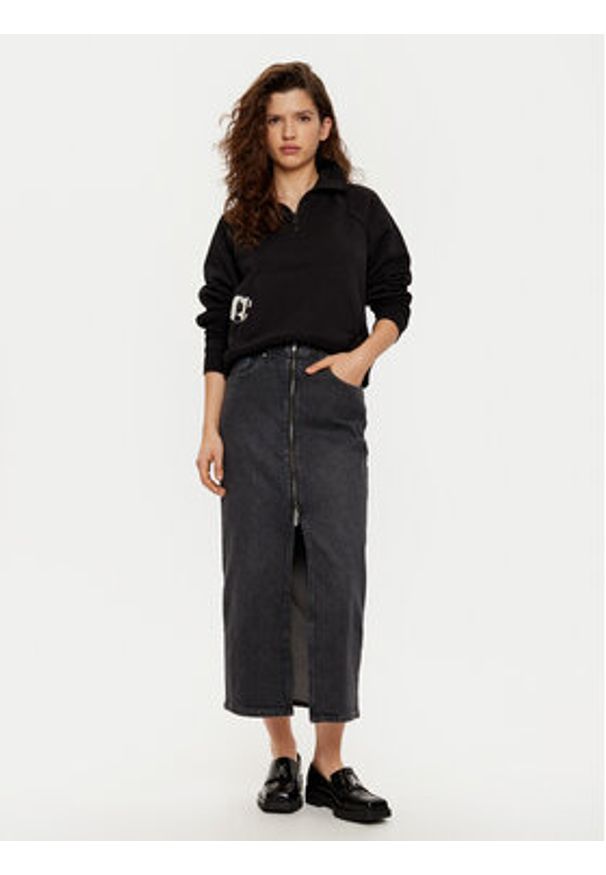 Karl Lagerfeld Jeans Spódnica jeansowa A1W12008 Szary Regular Fit. Kolor: szary. Materiał: bawełna