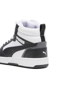 Puma - Młodzieżowe sneakersy Rebound V6 Mid PUMA. Kolor: czarny, biały, szary, wielokolorowy. Materiał: guma, syntetyk, materiał, skóra. Sport: turystyka piesza, koszykówka