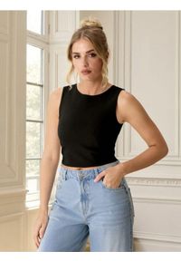 Sinsay - Crop top - czarny. Kolor: czarny