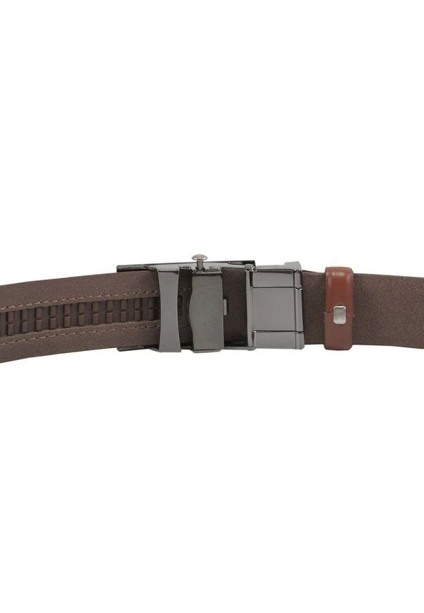 Męski, Karmelowy Pasek z Automatyczną Klamrą - Victorio. Kolor: brązowy. Materiał: skóra. Styl: wizytowy